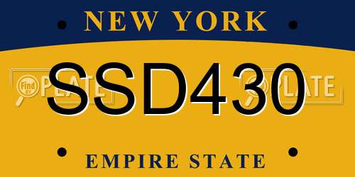 SSD430 New York License Plate