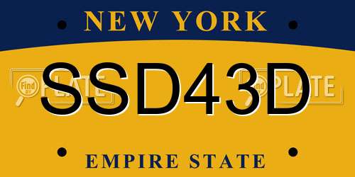 SSD43D New York License Plate