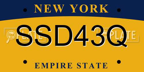 SSD43Q New York License Plate