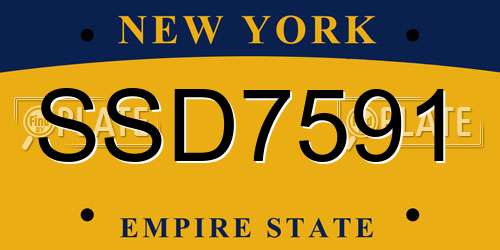 SSD7591 New York License Plate