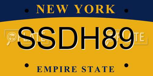 SSDH89 New York License Plate