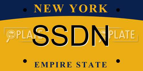 SSDN New York License Plate