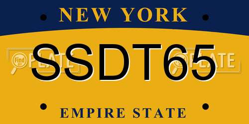 SSDT65 New York License Plate