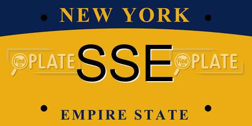 SSE New York License Plate