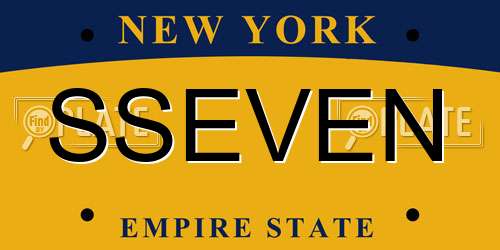 SSEVEN New York License Plate