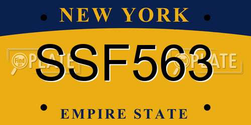 SSF563 New York License Plate
