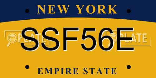 SSF56E New York License Plate
