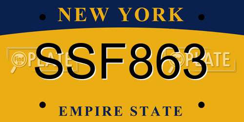 SSF863 New York License Plate