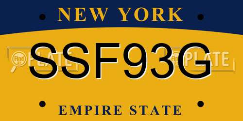SSF93G New York License Plate