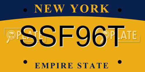 SSF96T New York License Plate