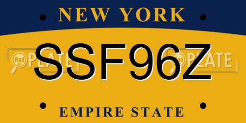 SSF96Z New York License Plate