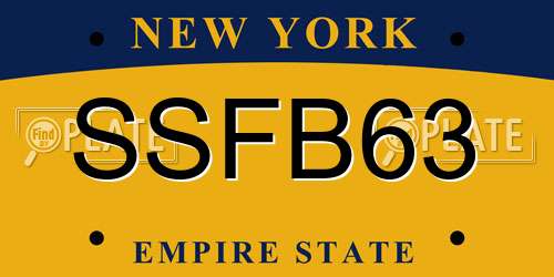 SSFB63 New York License Plate