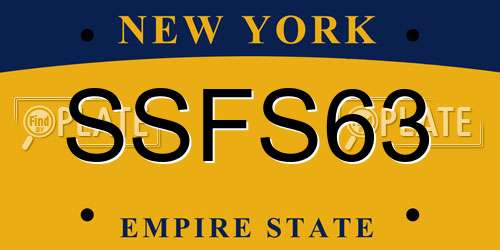 SSFS63 New York License Plate