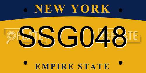 SSG048 New York License Plate