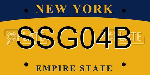 SSG04B New York License Plate