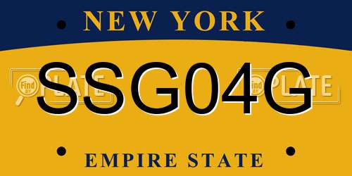 SSG04G New York License Plate