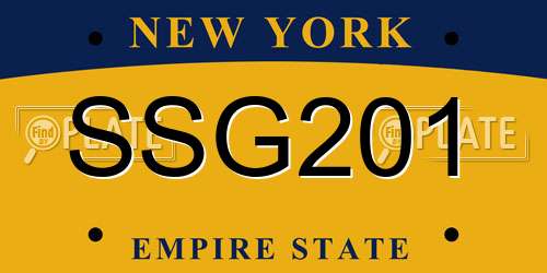 SSG201 New York License Plate