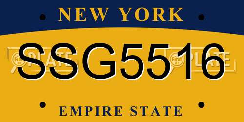 SSG5516 New York License Plate
