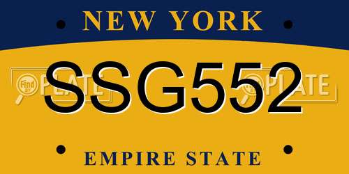SSG552 New York License Plate