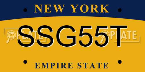 SSG55T New York License Plate