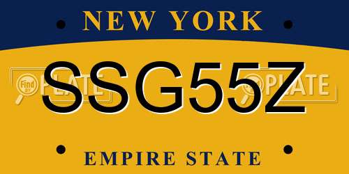SSG55Z New York License Plate