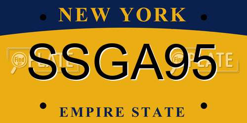 SSGA95 New York License Plate