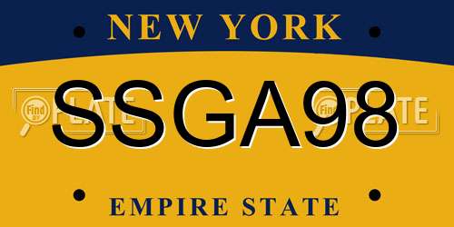 SSGA98 New York License Plate