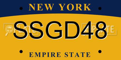SSGD48 New York License Plate