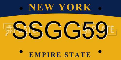SSGG59 New York License Plate