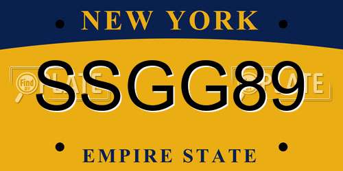 SSGG89 New York License Plate