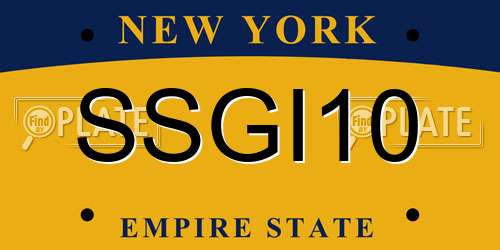 SSGI10 New York License Plate