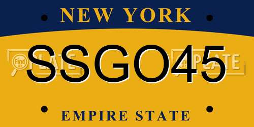 SSGO45 New York License Plate