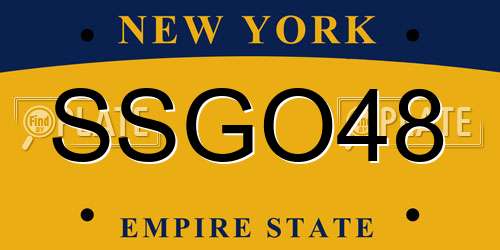 SSGO48 New York License Plate
