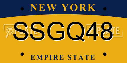 SSGQ48 New York License Plate