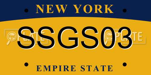 SSGS03 New York License Plate