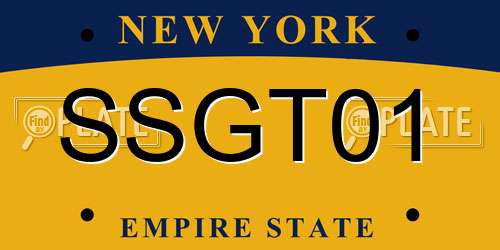 SSGT01 New York License Plate