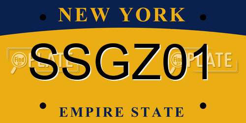 SSGZ01 New York License Plate