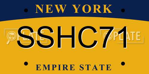SSHC71 New York License Plate