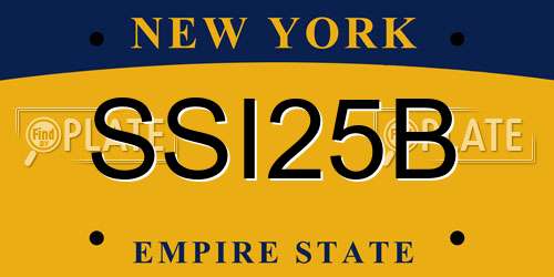 SSI25B New York License Plate
