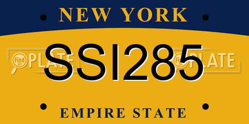 SSI285 New York License Plate