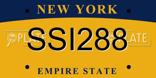 SSI288 New York License Plate
