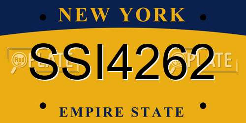SSI4262 New York License Plate