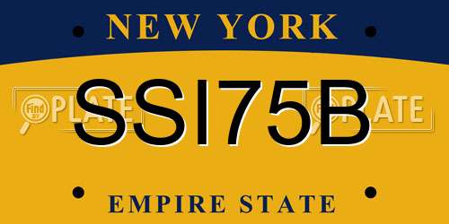 SSI75B New York License Plate