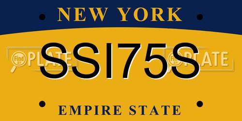 SSI75S New York License Plate