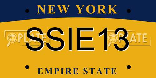 SSIE13 New York License Plate