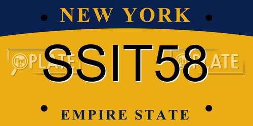 SSIT58 New York License Plate