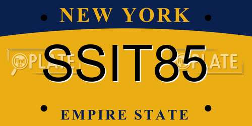 SSIT85 New York License Plate