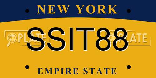SSIT88 New York License Plate