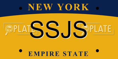 SSJS New York License Plate