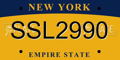 SSL2990 New York License Plate